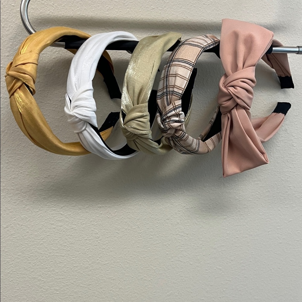 Chic Knotted Headband Collection - Gold, White, Plaid, Pink